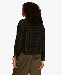 Sanctuary Women's The Autumn Cropped Flannel Button-Up Shirt