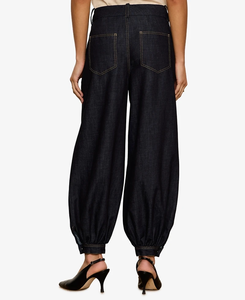 Sanctuary Women's Mid-Rise Balloon-Leg Ankle Jeans