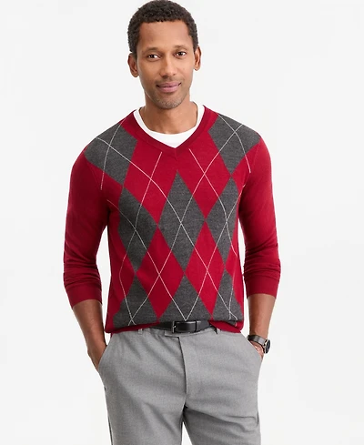 Club Room Men's Argyle V-Neck Sweater, Macy's Exclusive