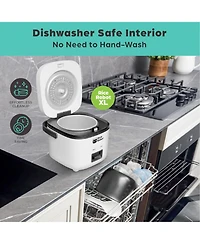 Rice Robot 8-Cup Space Saving Rice Cooker with Ceramic Nonstick Inner Pot