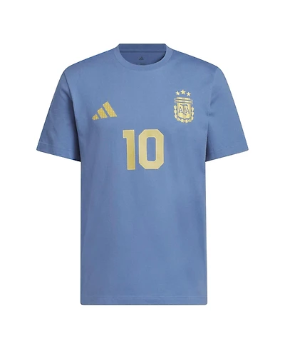 Adidas Men's Lionel Messi Blue Argentina National Team Name & Number T-Shirt