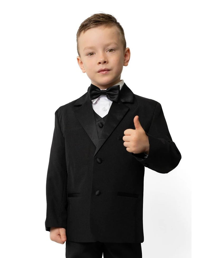 Peanut Butter Collection Toddler Boys Bond 5-Piece Shirt, Bowtie, Jacket, Vest and Pants Tuxedo Set