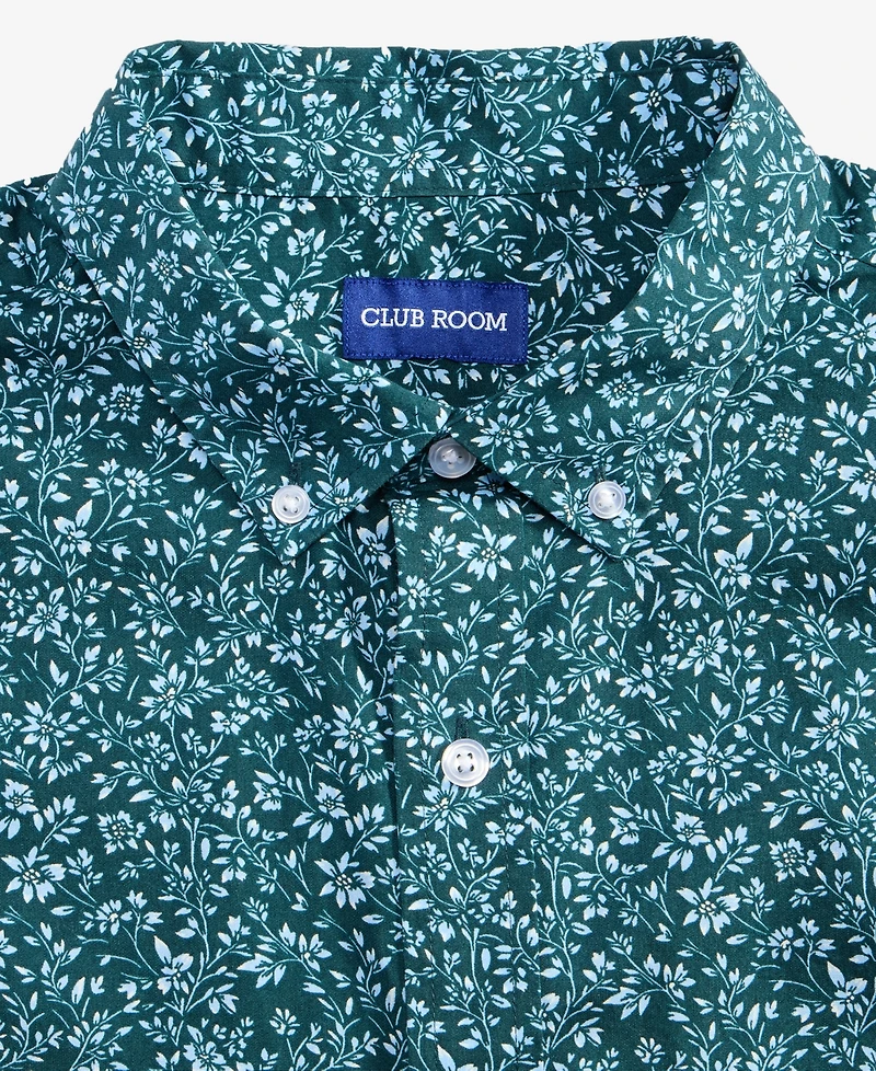 Club Room Men's Floral Poplin Button-Down Shirt, Macy's Exclusive