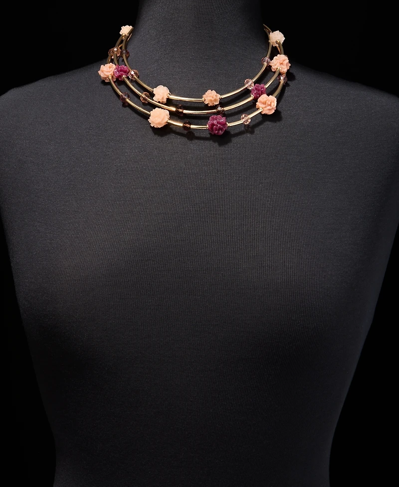 lonna & lilly Flower Layered Collar Necklace, 16" + 3" extender