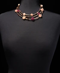lonna & lilly Flower Layered Collar Necklace, 16" + 3" extender