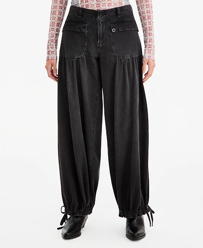 Free People Women's Lotus Wide Leg Tie Hem Jeans