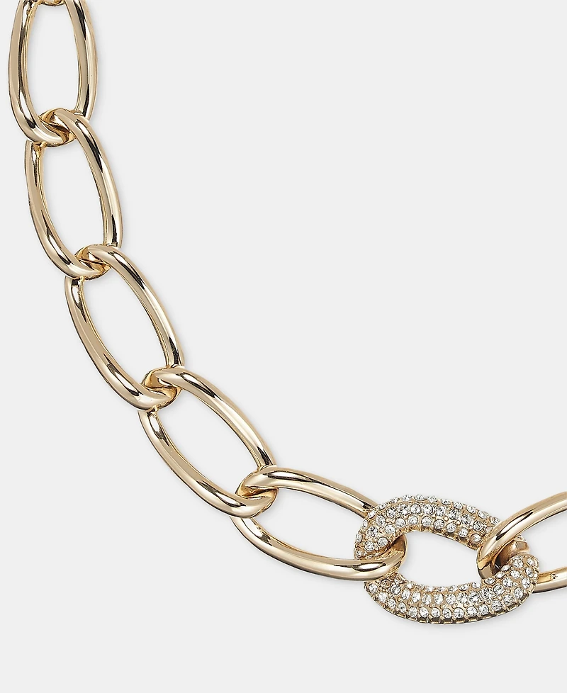 Dkny Pave Large Link Collar Necklace, 16" + 3" extender