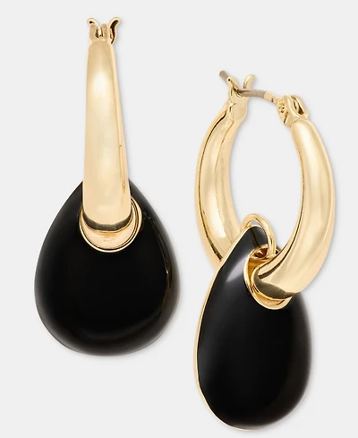 Dkny Puffy Charm Hoop Earrings