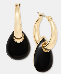 Dkny Puffy Charm Hoop Earrings