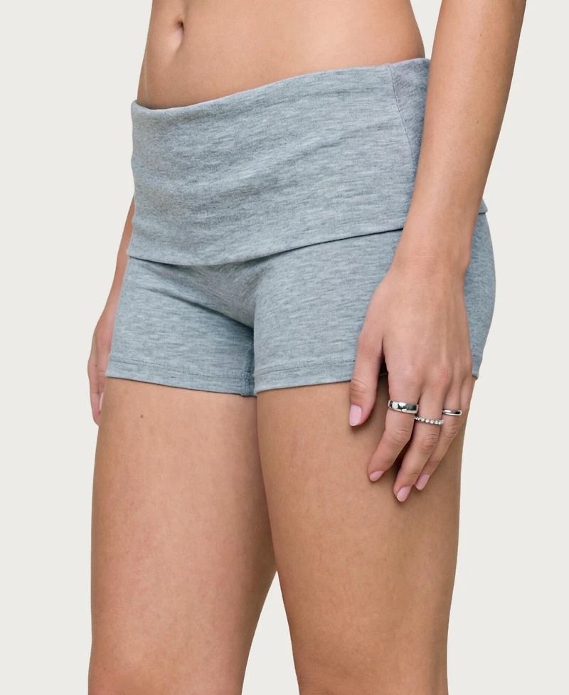 Edikted Women's Audrea Ribbed Foldover Biker Shorts