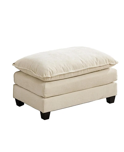 sumyeg Cloud Sofa Ottoman with Double Layer Upholstered Cushion for Living Room or Bedroom