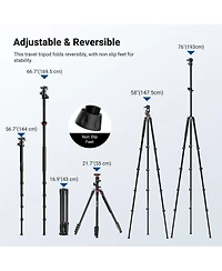 Neewer TP014 Camera Tripod with 76 Inch, 17.6 lb