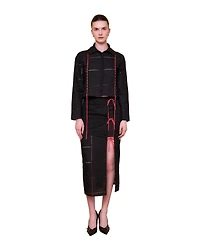 Pcfg Women's The Broderie Anglaise Edit Embroidered Slit Maxi Skirt