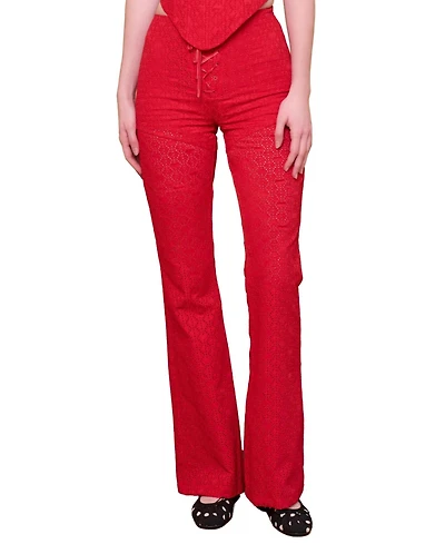 Pcfg Women's The Broderie Anglaise Edit High Rise Embroidered Flare Pants