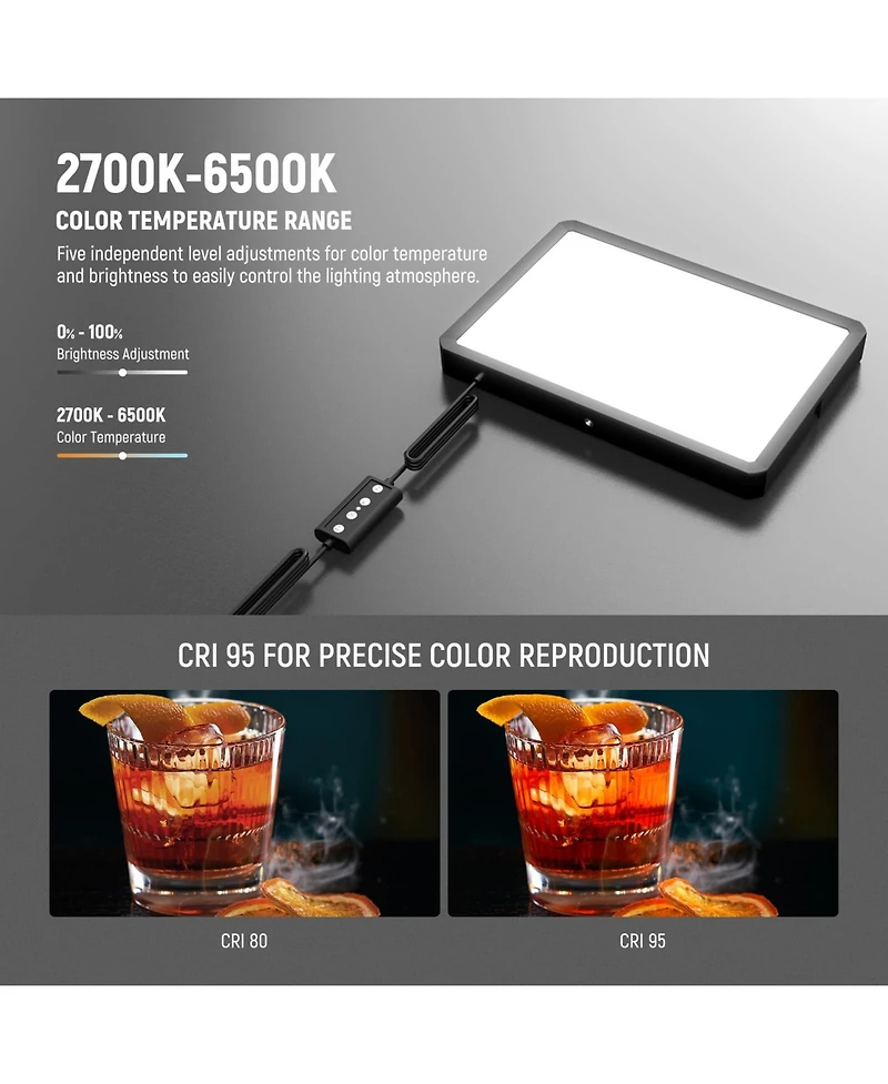 Neewer BP300 Led Video Light with 150cm, 6500K, Bi Color