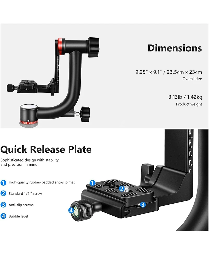 Neewer GM101 Camera Tripod with 30lbs, 13.6kg