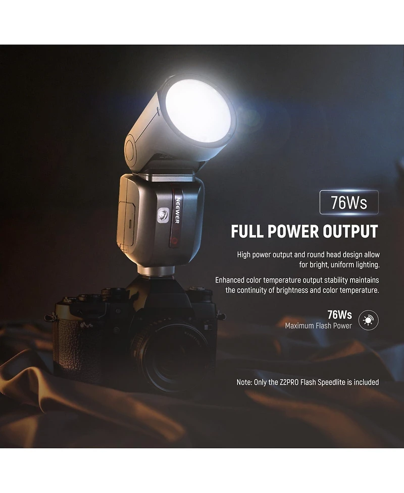 Neewer Z2PRO-f Camera Flash with 76Ws, 3000mAh, Ttl for Fujifilm