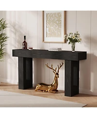 homfan 63" Console Table, Wooden Entryway Table, Farmhouse Sofa Table for Hallway, Living Room, Entrance