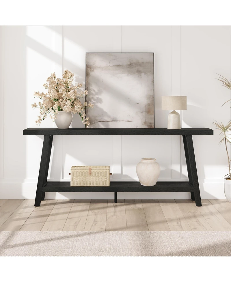 homfan Extra Long Console Table for Living Room, Modern Entryway Sofa Table, Sleek Rectangular Accent Furniture, Sturdy Design