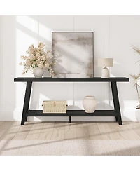 homfan Extra Long Console Table for Living Room, Modern Entryway Sofa Table, Sleek Rectangular Accent Furniture, Sturdy Design