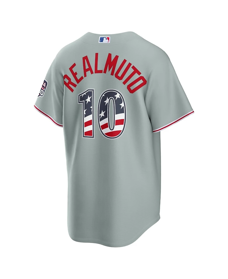 Nike Men's J.t. Realmuto Gray Philadelphia Phillies Usa 250 Fourth of July Stadium Jersey