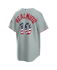 Nike Men's J.t. Realmuto Gray Philadelphia Phillies Usa 250 Fourth of July Stadium Jersey