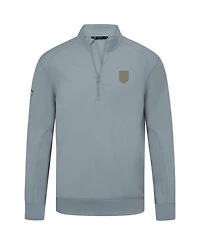 LevelWear Men's Gray Usmnt Copper Upright Quarter-Zip Tri-Blend Fleece