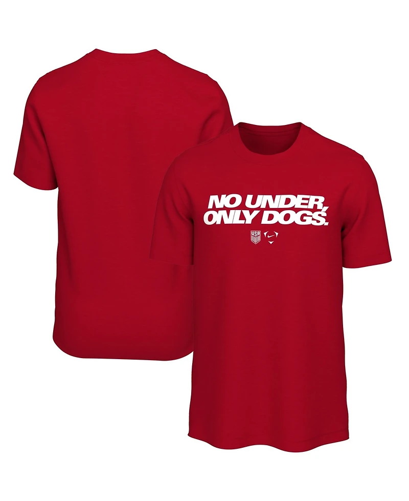 Nike Men's Red Usmnt No Under Only Dogs T-Shirt