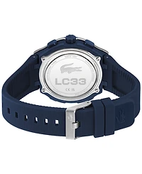 Lacoste Men's Quartz LC33 Blue Silicone Strap Watch 44.8mm