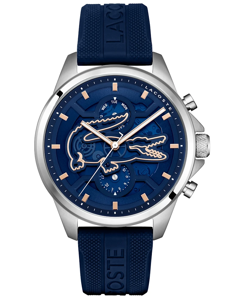 Lacoste Men's Quartz Arthor Blue Silicone Strap Watch 43mm