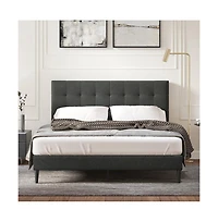 Glenwillow Home Upholstered Complete Bed Queen Stone