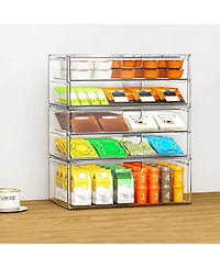 Xdovet Stackable Drawer Organizer Plastic Storage Makeup Vanity Bathroom Pantry 6 Drawers