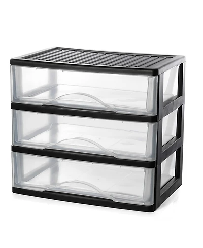 Xdovet Plastic Desktop Organizer 3 Drawer Stackable Storage Cabinet