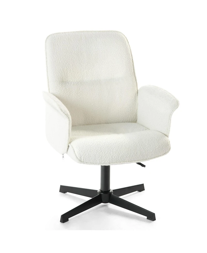 HomeRoots Boucle Adjustable Height Swivel Executive Office Chair