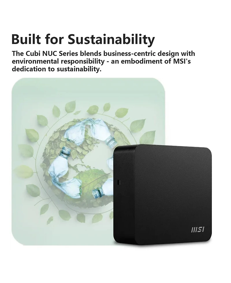 Msi Cubi Nuc Mff Desktop Intel Core 5 16GB Ram Intel Graphics 512GB Ssd Storage Windows 11 Pro