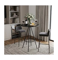 HomeRoots 31" Rounded Wood and Iron Bar Table