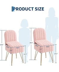 gaomon Vanity Stool Chair with Backrest, Square Ottoman with Hidden Storage Compartment, Soft Teddy Fabric