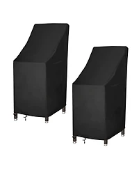 gaomon 8 Pack 600D Coated Oxford Cloth Waterproof Stackable Patio Chair Cover