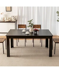 Gymax 63'' Dining Table Rectangular Modern Kitchen Table For 6 People Home Furniture