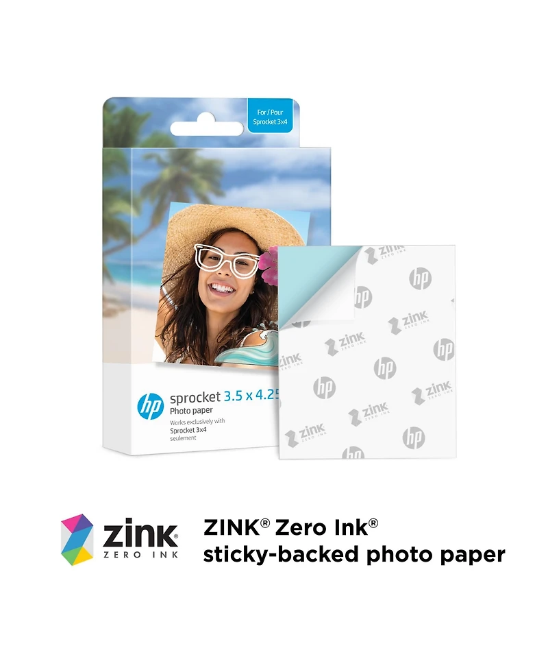 Hp Sprocket 3x4 Portable Printer - Instant Photo Printer, Album, Zink Paper and Scissors Bundle