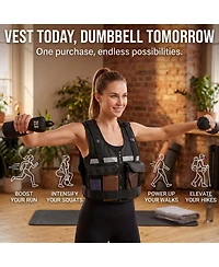 Aofar 2-16 Lbs Weighted Vest Adjustable Zip Reflective Pockets Fitness