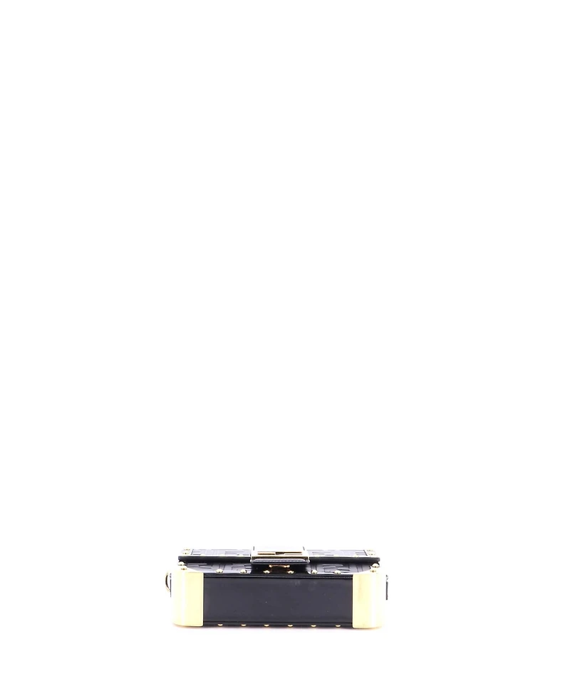Pre-Owned Fendi Mini Baguette Trunk Bag Zucca Embossed Leather