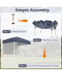Sugift 6 x 4 ft Pop Up Canopy Tent with One Half Sidewall and Carrying Bag