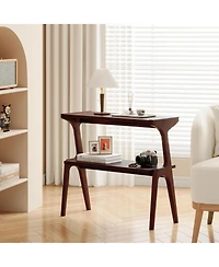 Tribesigns Solid Wood End Table, 2-Tier Side Table with Storage Shelf, Easy Assembly