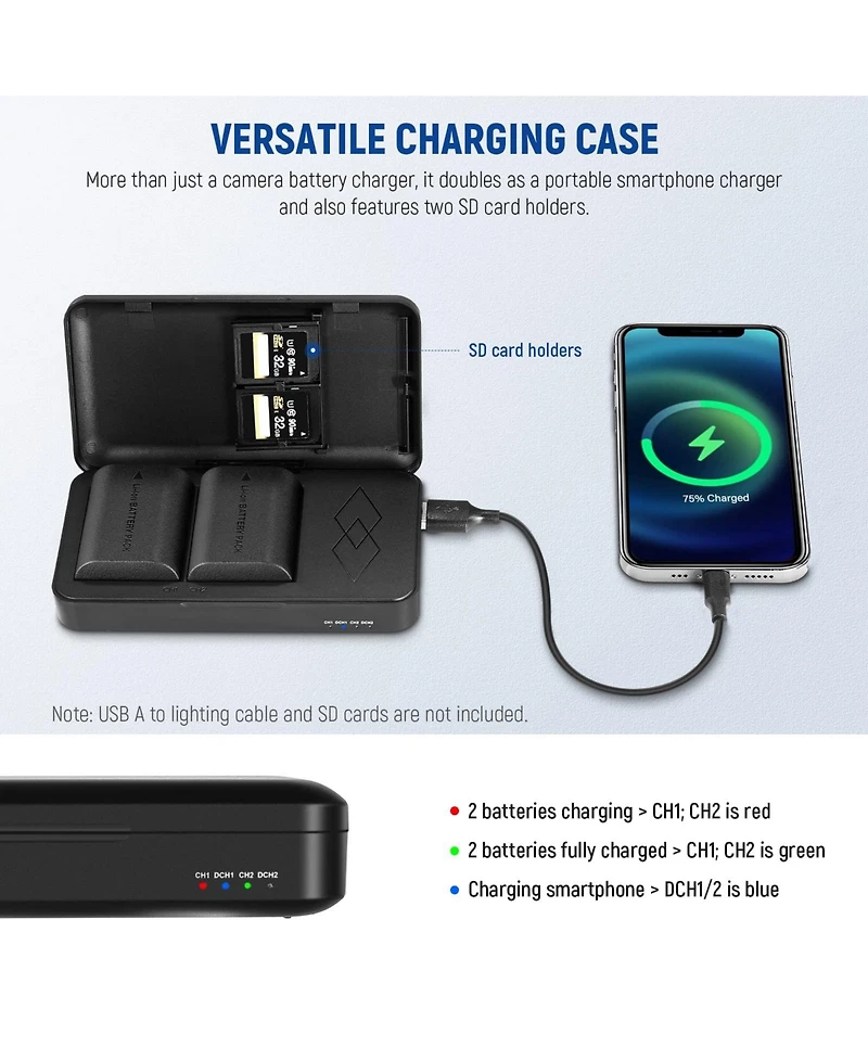 Neewer Lp-E6 Camera Battery and Charging Accessory with 2000 mAh for Canon 5D Mark Ii Iii 5D Mark Iv