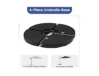 Lucky One 4 Piece Patio Umbrella Base 140 lbs Fillable with U Locking Pins Stand