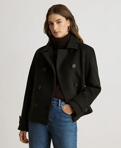 Lauren Ralph Women's Short Double Breasted Wool Coat