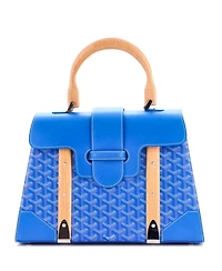 Pre-Owned Goyard Mm Saigon Top Handle Bag Coated Canvas with Leather
