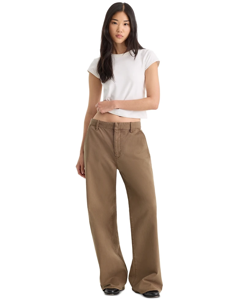 Good American Women's Low Slung Slouchy Straight-Leg Baggy Trouser