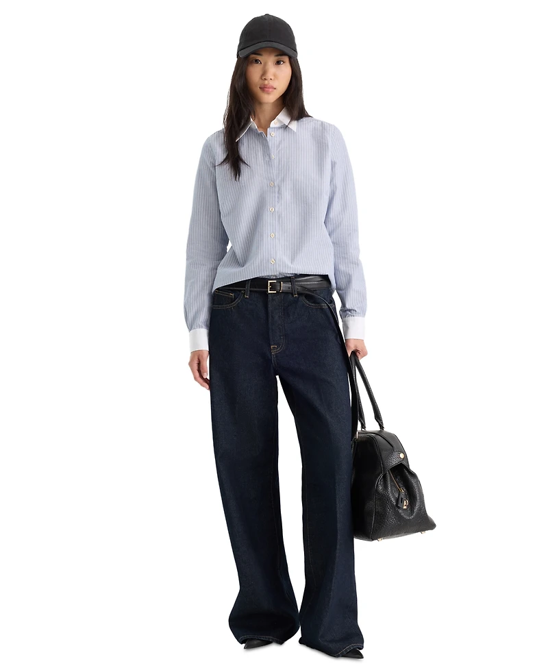 Good American Women's Vintage Low Slung Straight Baggy Jeans